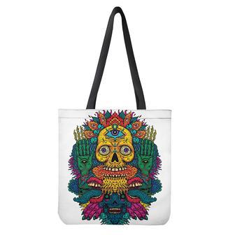 Psychedelic Skull Print Tote Bag | Newhawaiianshirts