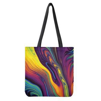 Psychedelic Trippy Fractal Print Tote Bag | Newhawaiianshirts DE