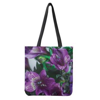 Purple Alstroemeria Print Tote Bag | Newhawaiianshirts CA