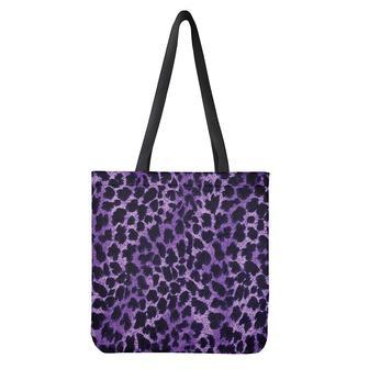 Purple And Black Cheetah Print Tote Bag | Newhawaiianshirts CA