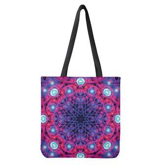 Purple And Blue Light Mandala Print Tote Bag | Newhawaiianshirts CA