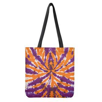 Purple And Orange Spider Tie Dye Print Tote Bag | Newhawaiianshirts AU