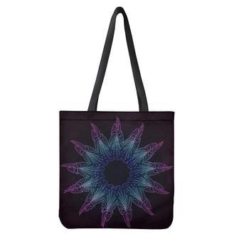 Purple And Teal Dark Mandala Print Tote Bag | Newhawaiianshirts CA