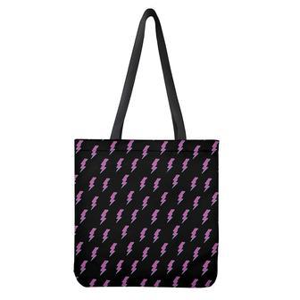 Purple And Teal Lightning Pattern Print Tote Bag | Newhawaiianshirts