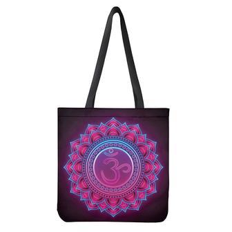 Purple And Teal Om Mandala Print Tote Bag | Newhawaiianshirts AU