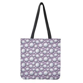 Purple And White Volleyball Print Tote Bag | Newhawaiianshirts