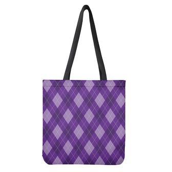 Purple Argyle Pattern Print Tote Bag | Newhawaiianshirts DE