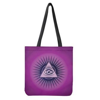 Purple Eye Of Providence Print Tote Bag | Newhawaiianshirts UK