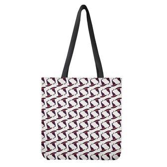 Purple Halloween Witch Hat Pattern Print Tote Bag | Newhawaiianshirts