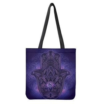 Purple Hamsa Hand Print Tote Bag | Newhawaiianshirts