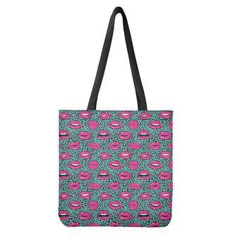 Purple Lips Pattern Print Tote Bag | Newhawaiianshirts CA