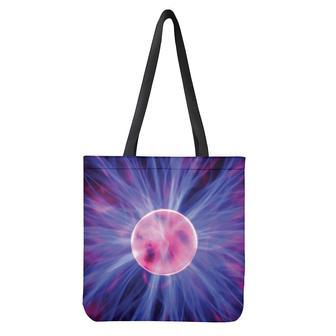 Purple Plasma Ball Print Tote Bag | Newhawaiianshirts UK