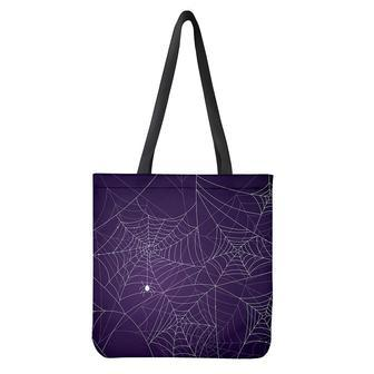 Purple Spider Web Pattern Print Tote Bag | Newhawaiianshirts UK