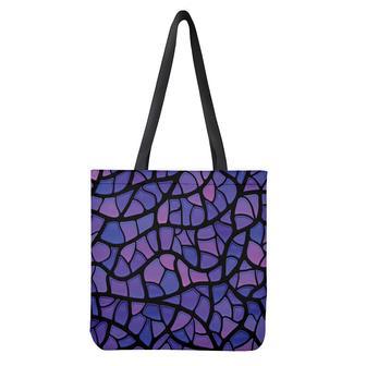 Purple Stained Glass Mosaic Print Tote Bag | Newhawaiianshirts AU