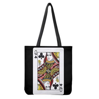 Queen Of Clubs Playing Card Print Tote Bag | Newhawaiianshirts