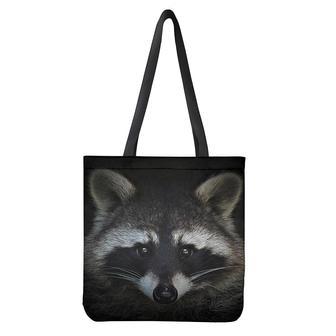 Raccoon Portrait Print Tote Bag | Newhawaiianshirts