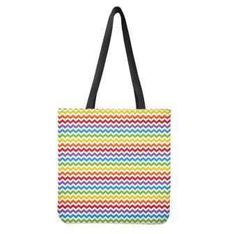 Rainbow Chevron Pattern Print Tote Bag | Newhawaiianshirts