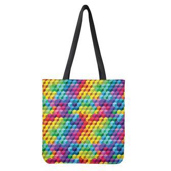 Rainbow Cubes Pattern Print Tote Bag | Newhawaiianshirts AU