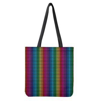 Rainbow Gay Pride Zigzag Pattern Print Tote Bag | Newhawaiianshirts AU