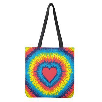 Rainbow Heart Tie Dye Print Tote Bag | Newhawaiianshirts UK