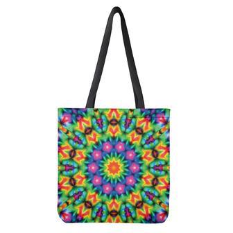 Rainbow Kaleidoscope Print Tote Bag | Newhawaiianshirts CA