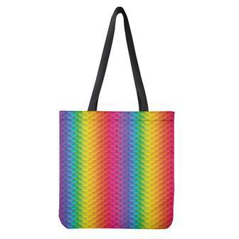 Rainbow Mermaid Scale Pattern Print Tote Bag | Newhawaiianshirts CA