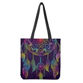 Rainbow Native Dream Catcher Print Tote Bag | Newhawaiianshirts CA