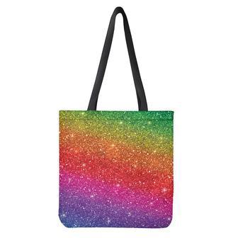 Rainbow (Not Real) Glitter Artwork Print Tote Bag | Newhawaiianshirts