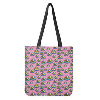 Rainbow Poop Pattern Print Tote Bag | Newhawaiianshirts CA