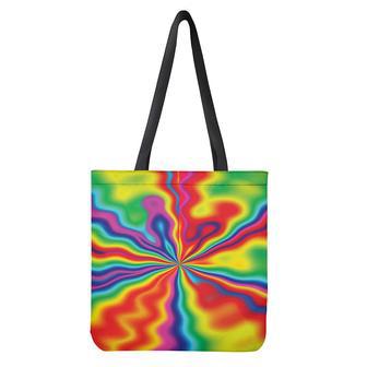 Rainbow Psychedelic Print Tote Bag | Newhawaiianshirts CA