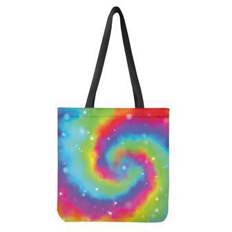 Rainbow Spiral Tie Dye Print Tote Bag | Newhawaiianshirts DE