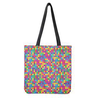 Rainbow Squares Pattern Print Tote Bag | Newhawaiianshirts AU