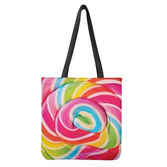 Rainbow Swirl Candy Print Tote Bag | Newhawaiianshirts DE