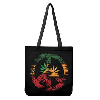 Rasta Peace Sign Print Tote Bag | Newhawaiianshirts UK