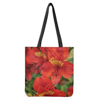 Red Alstroemeria Print Tote Bag | Newhawaiianshirts AU