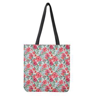 Red Amaryllis Pattern Print Tote Bag | Newhawaiianshirts DE