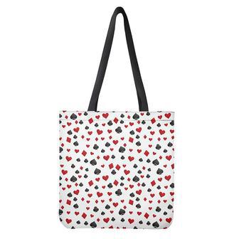 Red And Black Playing Card Suits Print Tote Bag | Newhawaiianshirts UK