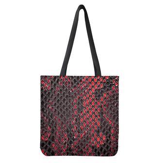 Red And Black Snakeskin Print Tote Bag | Newhawaiianshirts AU