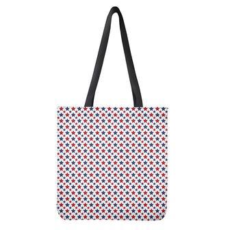 Red And Blue American Star Pattern Print Tote Bag | Newhawaiianshirts