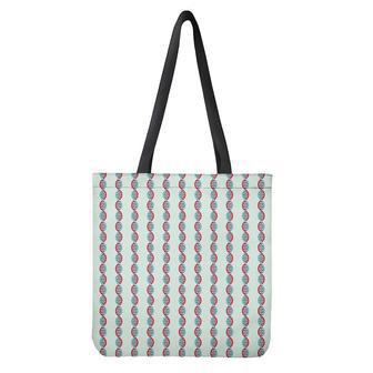 Red And Blue Dna Pattern Print Tote Bag | Newhawaiianshirts UK