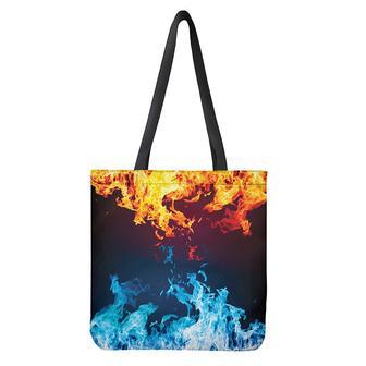 Red And Blue Fire Print Tote Bag | Newhawaiianshirts UK