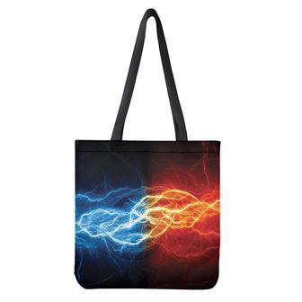 Red And Blue Lightning Print Tote Bag | Newhawaiianshirts