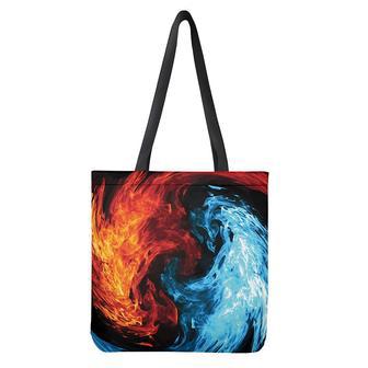 Red And Blue Twin Flame Print Tote Bag | Newhawaiianshirts UK