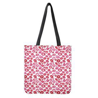 Red And Pink Lips Pattern Print Tote Bag | Newhawaiianshirts