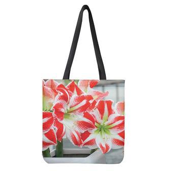 Red And White Amaryllis Print Tote Bag | Newhawaiianshirts CA