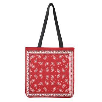 Red And White Paisley Bandana Print Tote Bag | Newhawaiianshirts