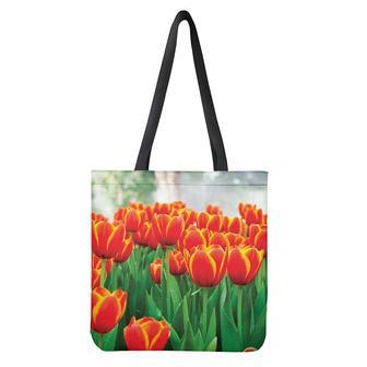 Red And Yellow Tulip Print Tote Bag | Newhawaiianshirts UK