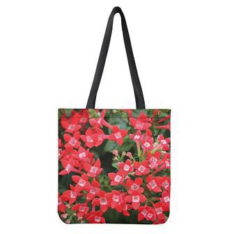 Red Bouvardia Print Tote Bag | Newhawaiianshirts UK