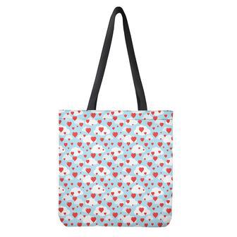 Red Heart Balloon Pattern Print Tote Bag | Newhawaiianshirts UK