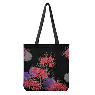 Red Japanese Amaryllis Pattern Print Tote Bag | Newhawaiianshirts